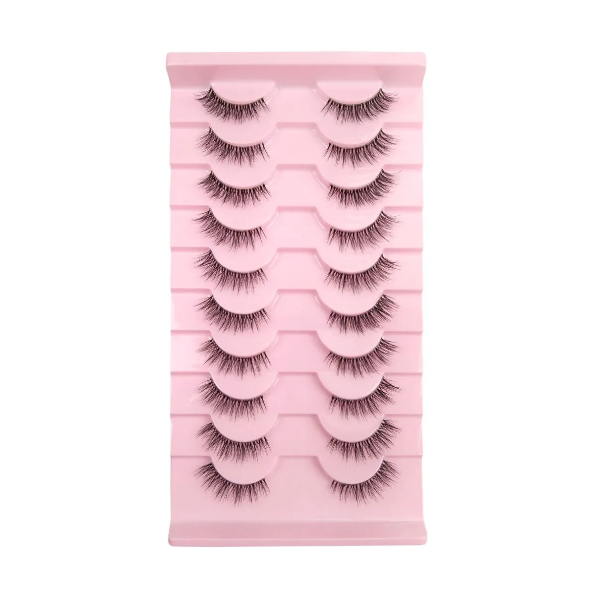 Fox Eye Strip Lashes with Clear Band – Natural Curl Wispy Fluffy False Eyelashes, Faux Mink Eye Lashes for Everyday Wear, Reusable